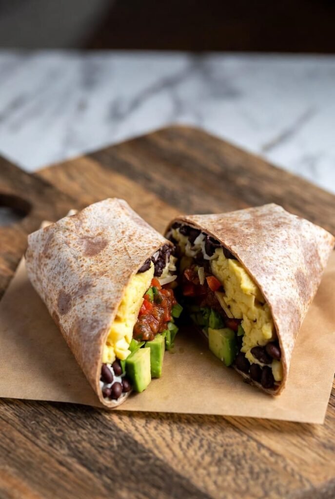 Southwest Black Bean Breakfast Burritos
