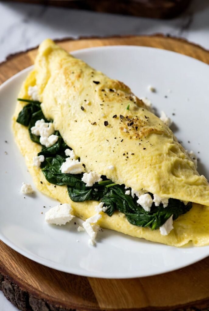 Spinach and Feta Egg White Omelette