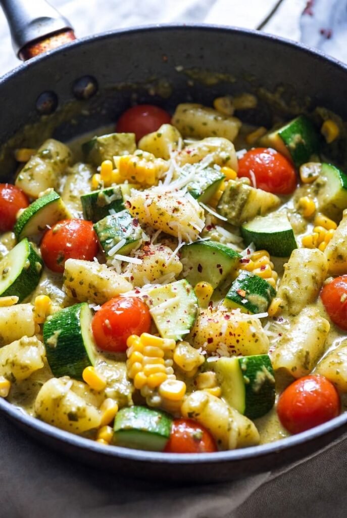Summer Pesto Gnocchi Skillet