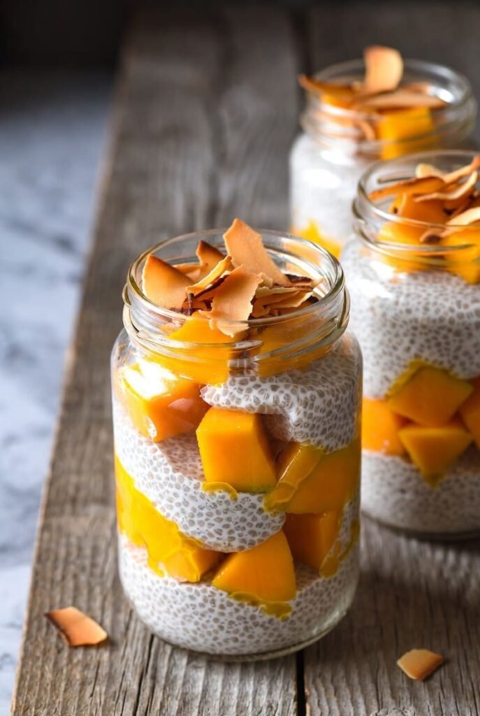 Tropical Mango Chia Pudding Parfaits