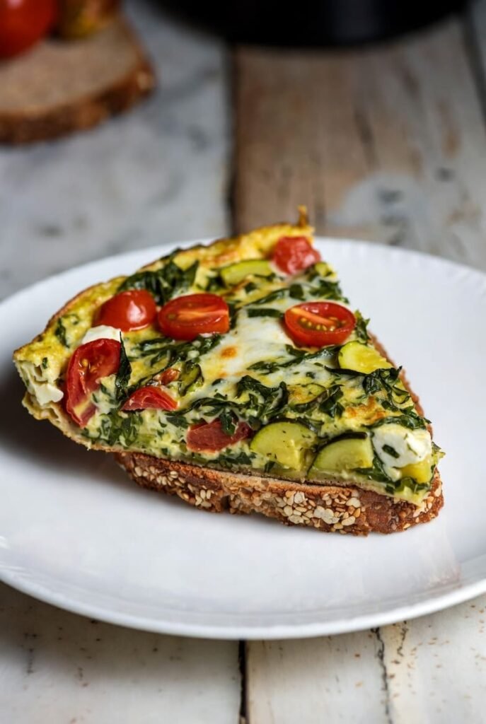 Veggie and Feta Egg Frittata with Toast