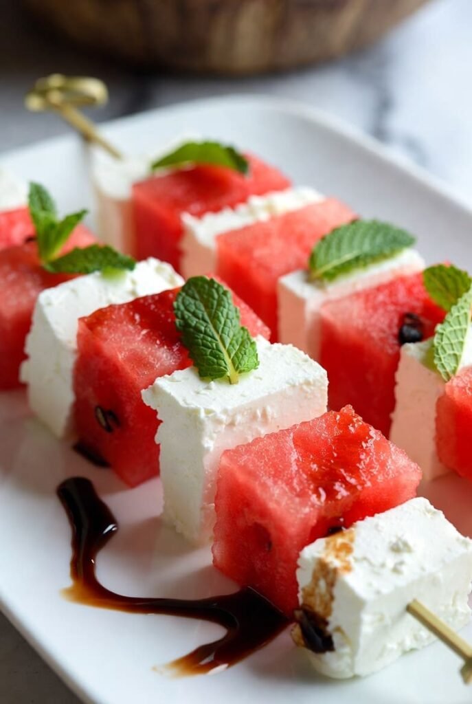 Watermelon Feta Skewers