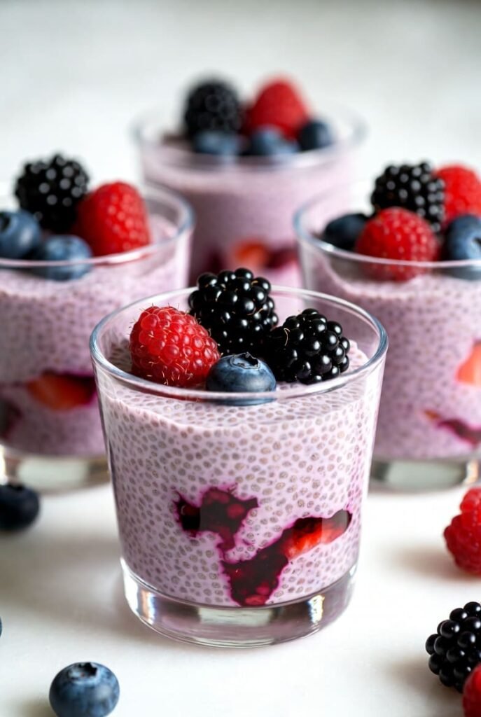 Berry Chia Pudding Shots