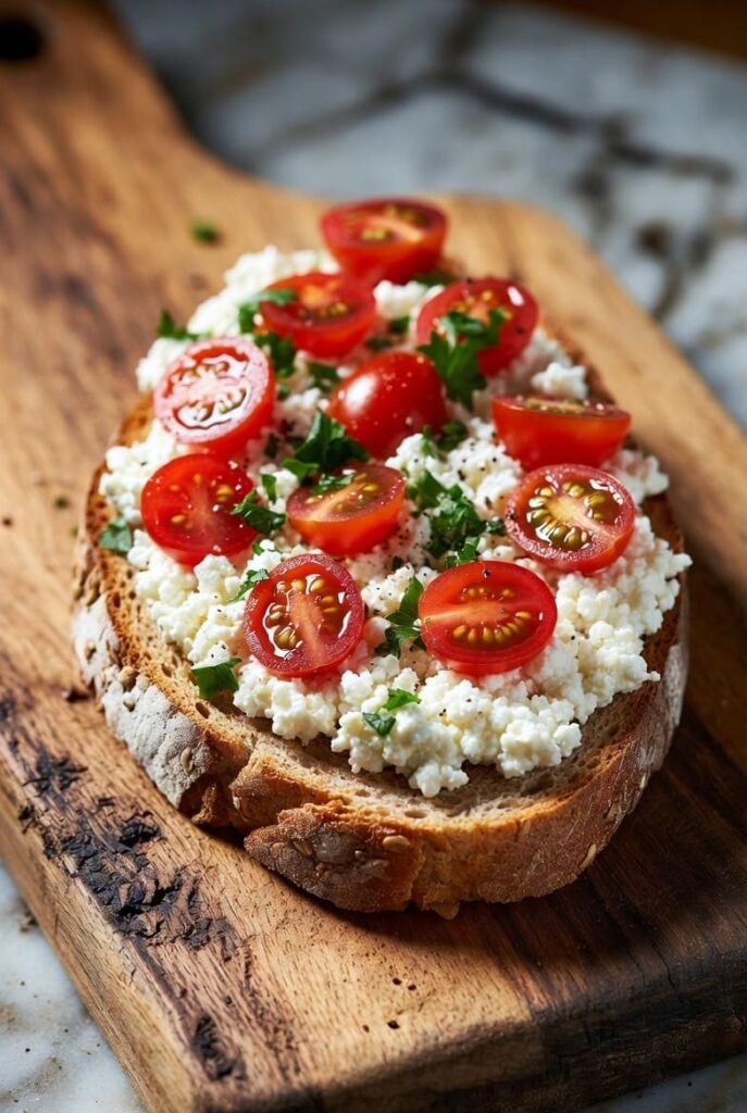 Cottage Cheese and Tomato Toast