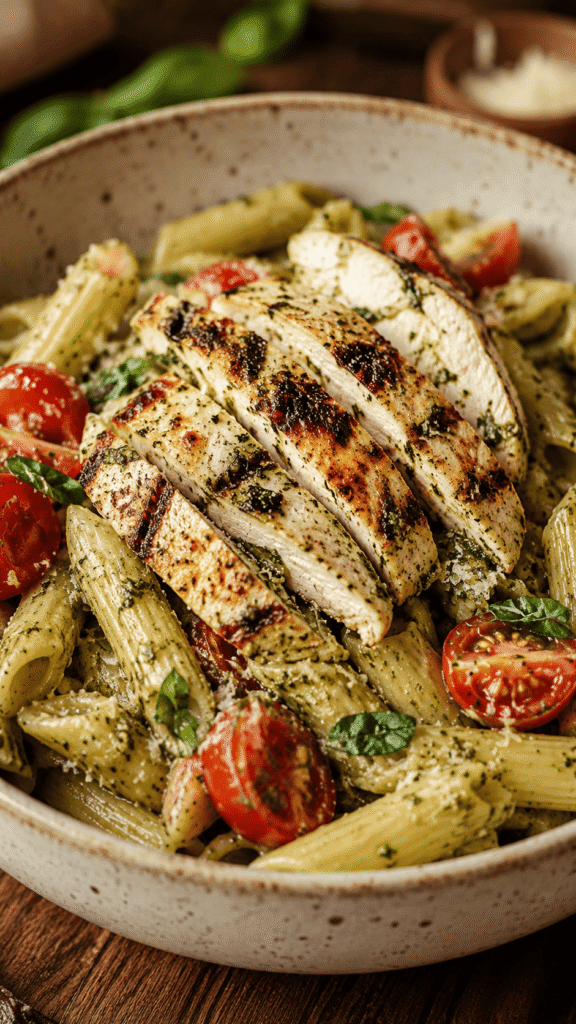Creamy Pesto with Grilled Chicken Integration
