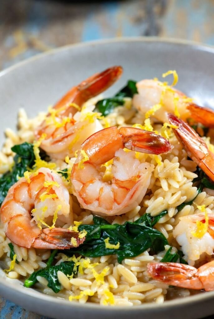 Garlic Butter Shrimp and Orzo