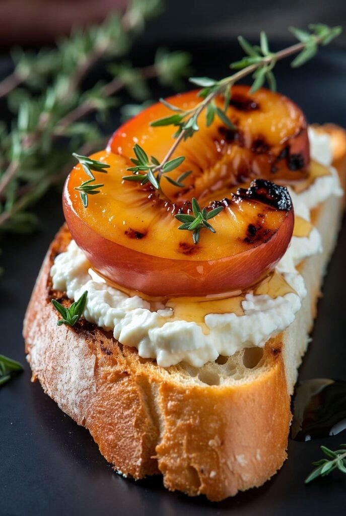 Grilled Peach Bruschetta