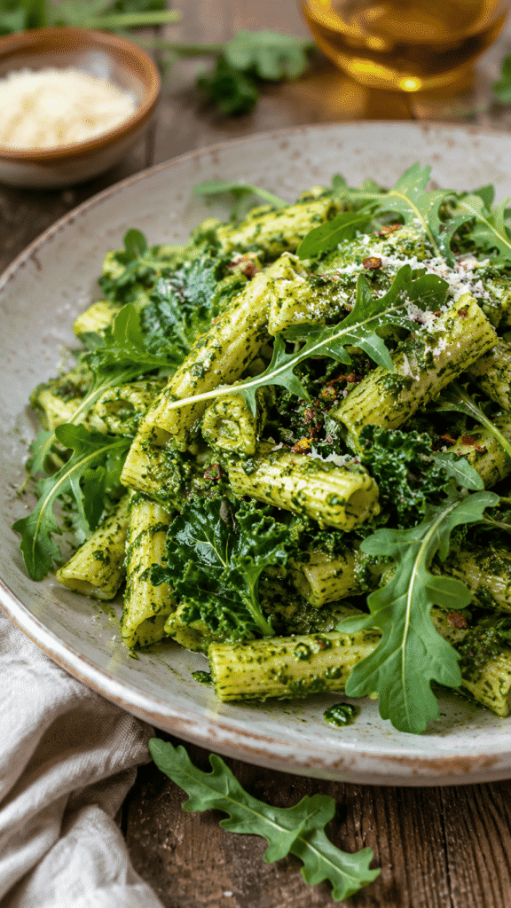 Kale Arugula Creamy Pesto Sauce