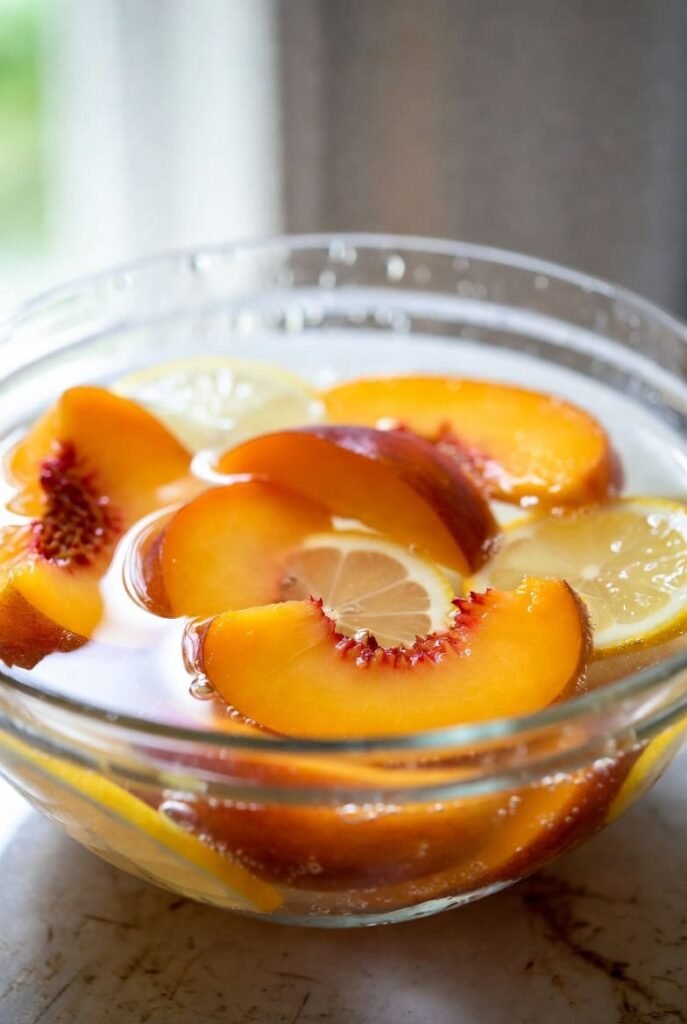 Lemon Juice Soaked Freezer Peaches