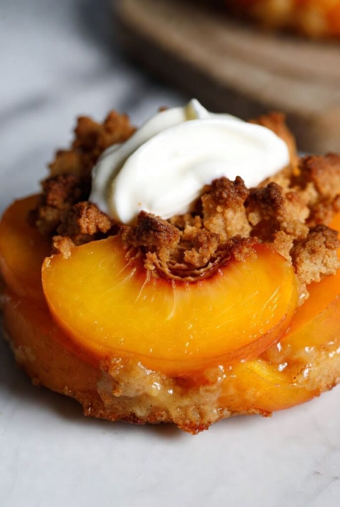 Low Sugar Peach Crisp with Fresh Peaches