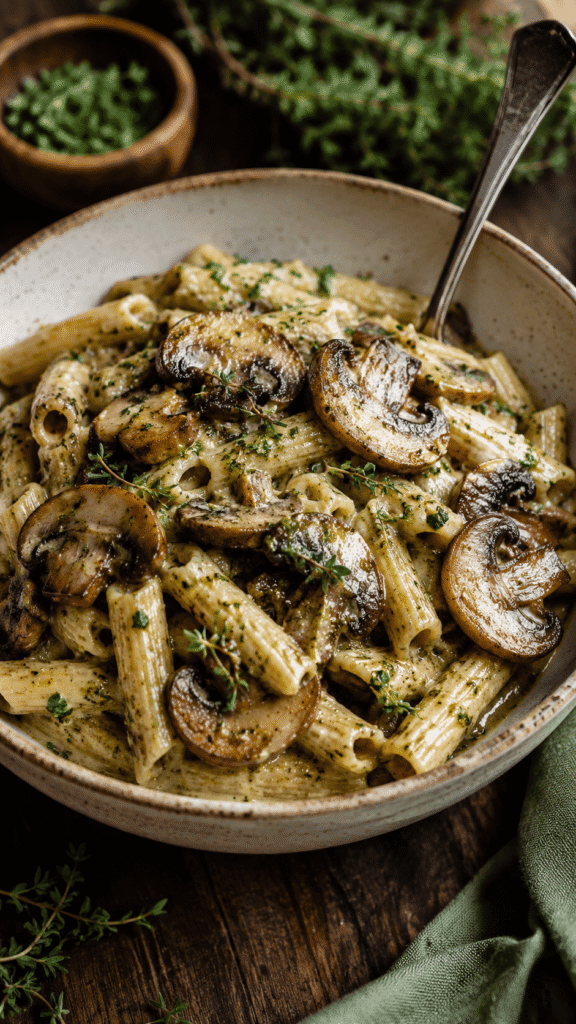 Mushroom Creamy Pesto Sauce