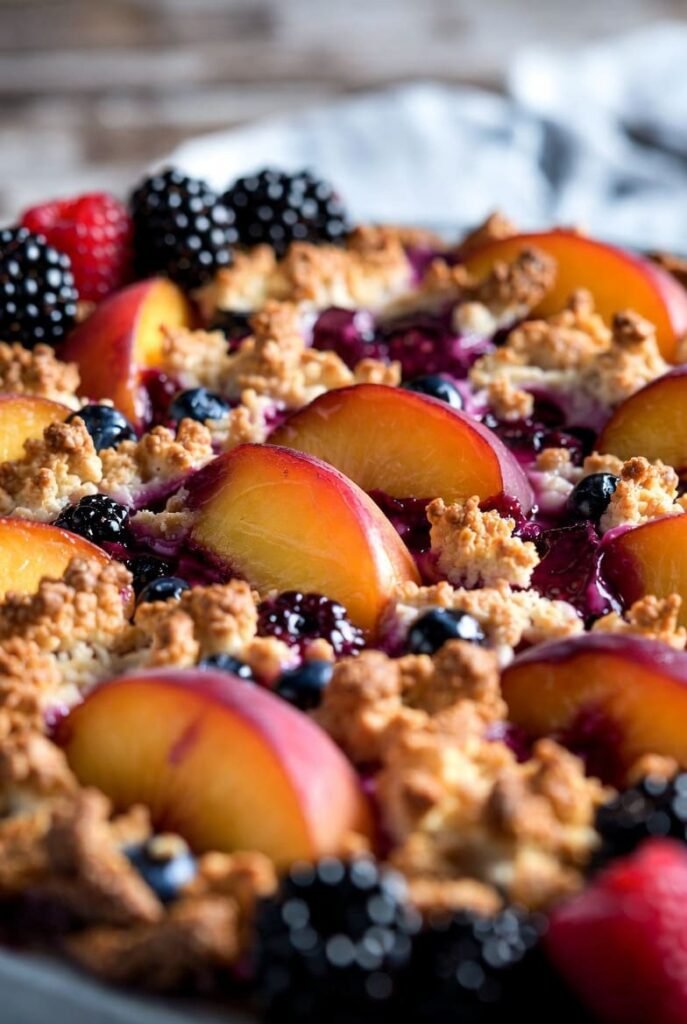 Peach Berry Crisp with Fresh Peaches
