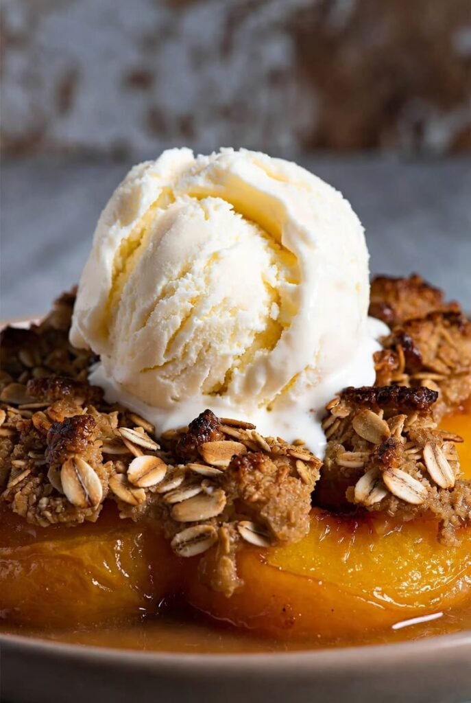 Rustic Nectarine Almond Crisp