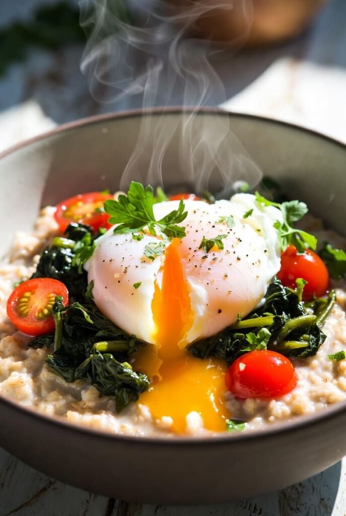 Savory Oatmeal with Poached Egg