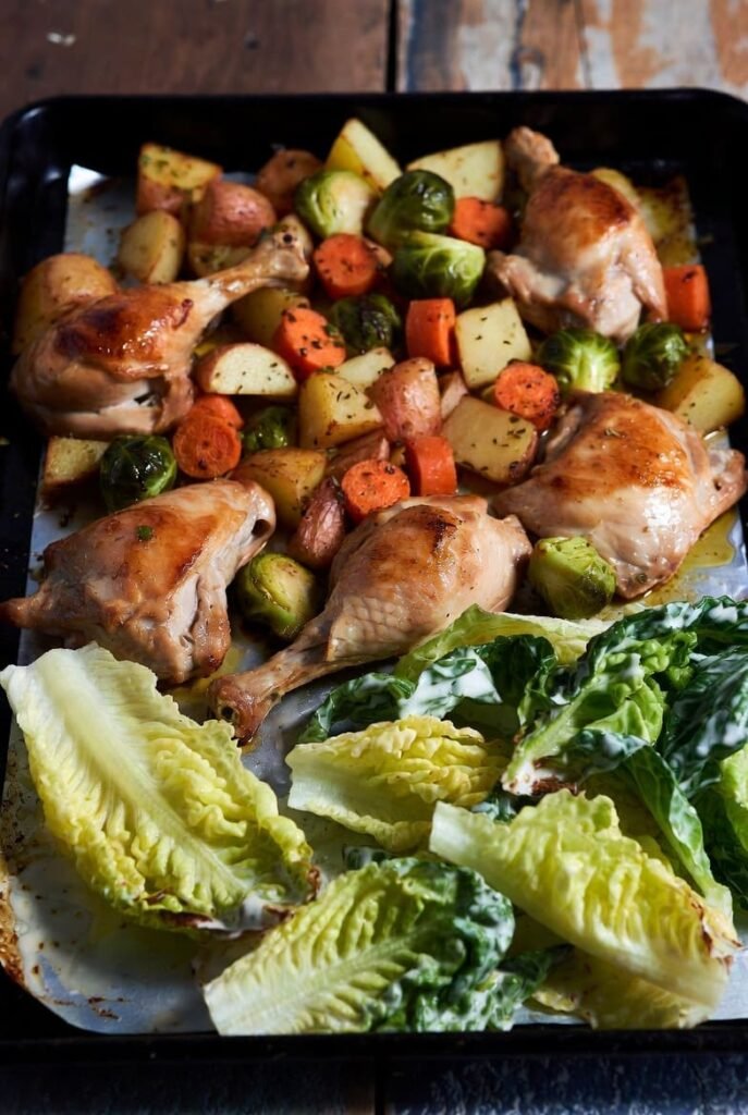 Sheet Pan Chicken Caesar Salad