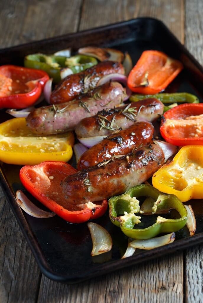 Sheet Pan Sausage and Peppers