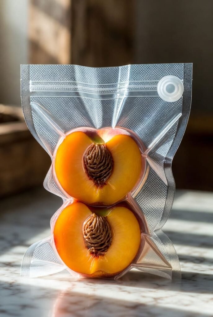 Vacuum Sealed Peach Halves