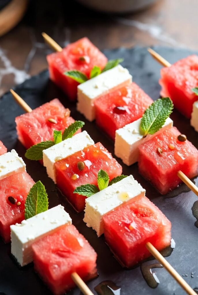 Watermelon Feta Skewers