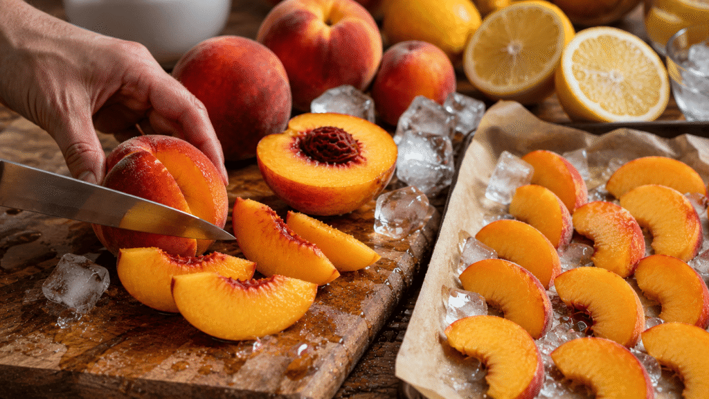 freezing peaches