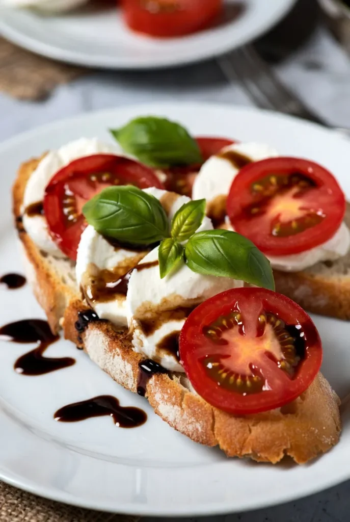 Caprese Bruschetta with Mozzarella