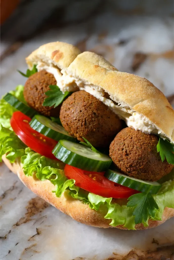 Loaded Mediterranean Falafel Knuckle Sandwich