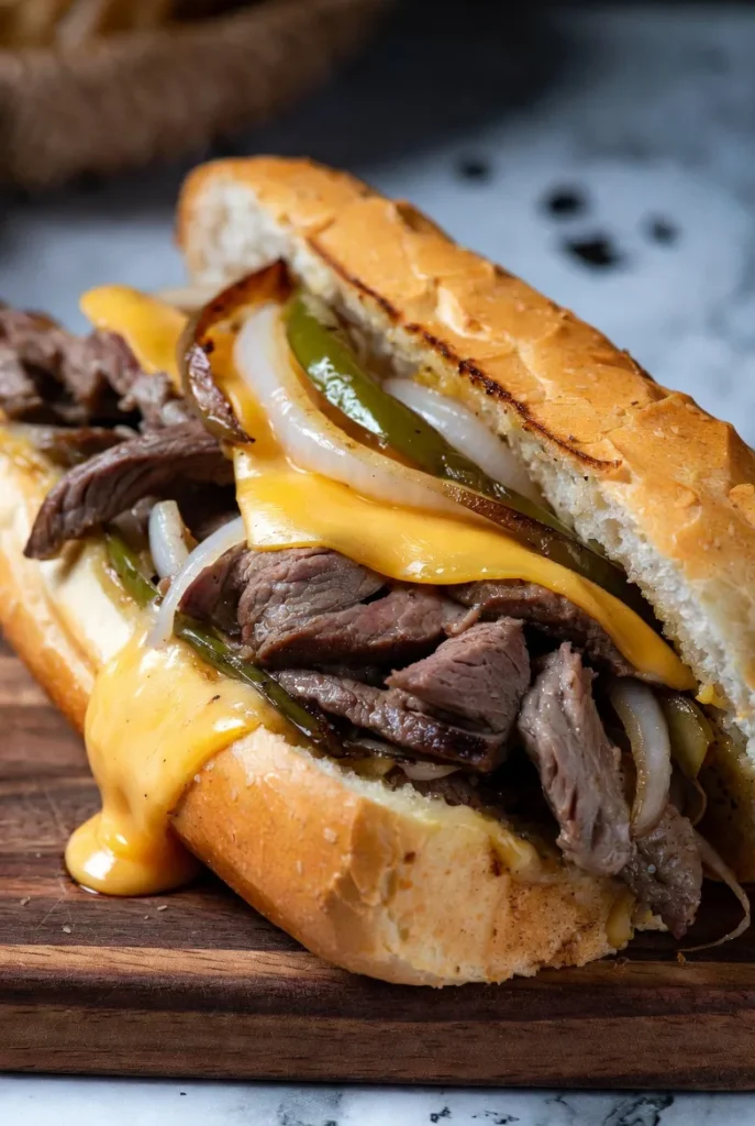 Philly Cheesesteak Knuckle Sandwich