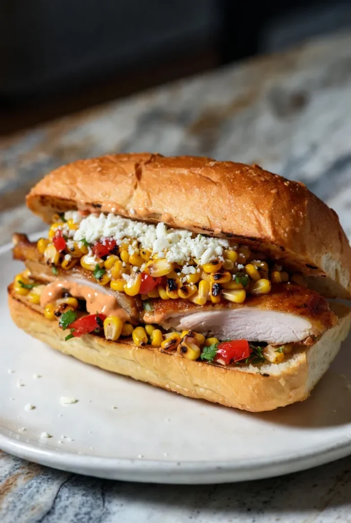  Mexican Street Corn Chicken Knuckle Sandwich