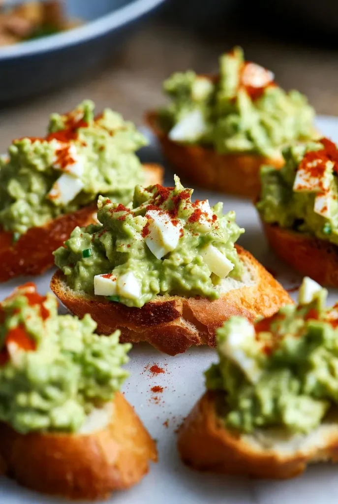 Avocado Egg Salad Toast Bites