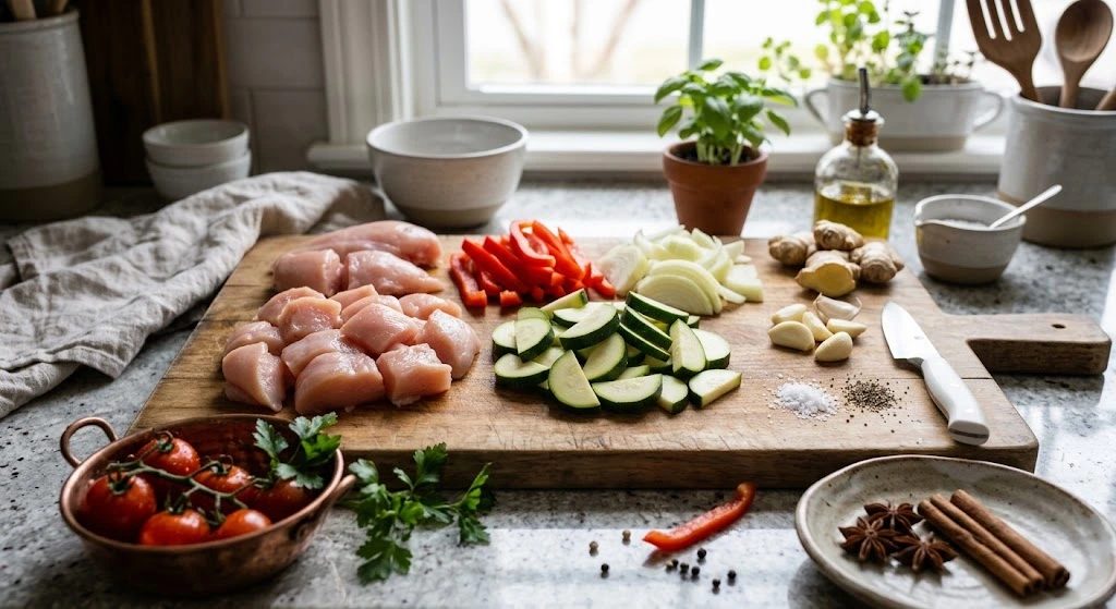 Prep the Chicken and Vegetables